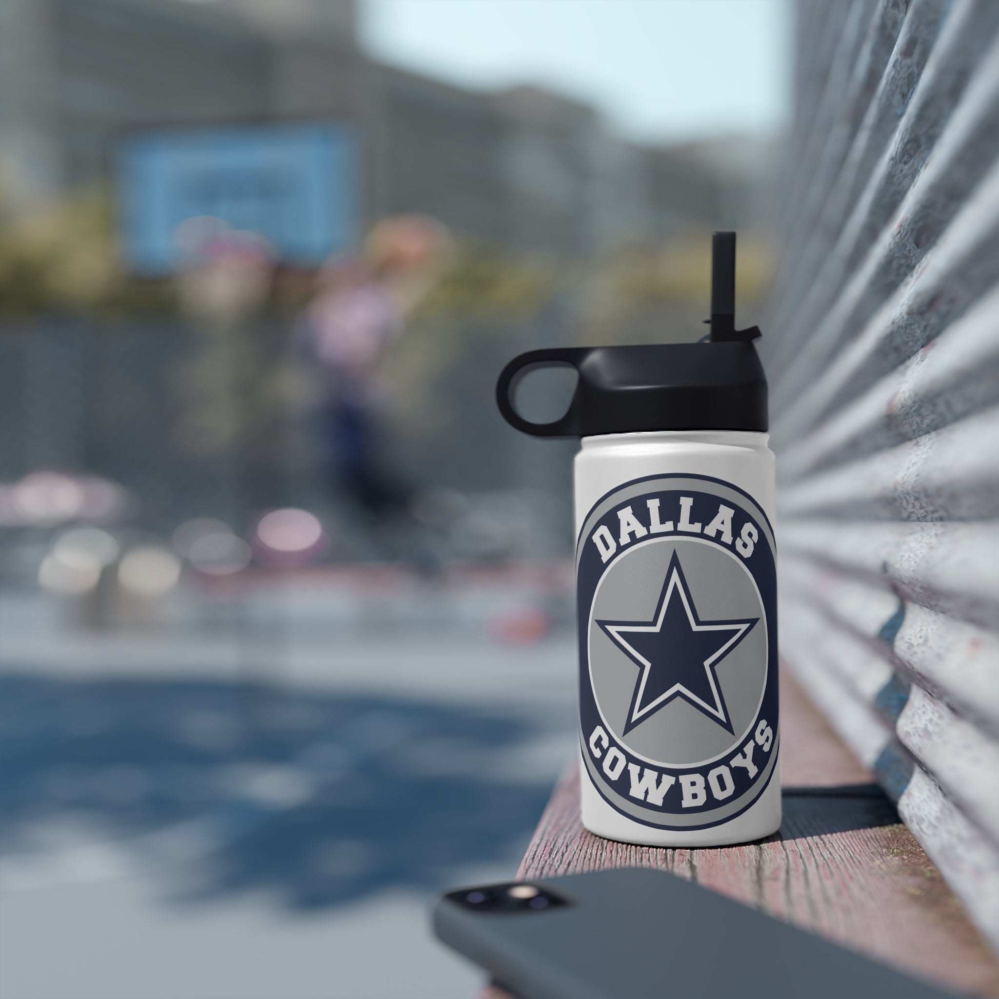 Dallas Cowboys Pattern Stainless Steel Water Bottle, Handle Lid – giftmug