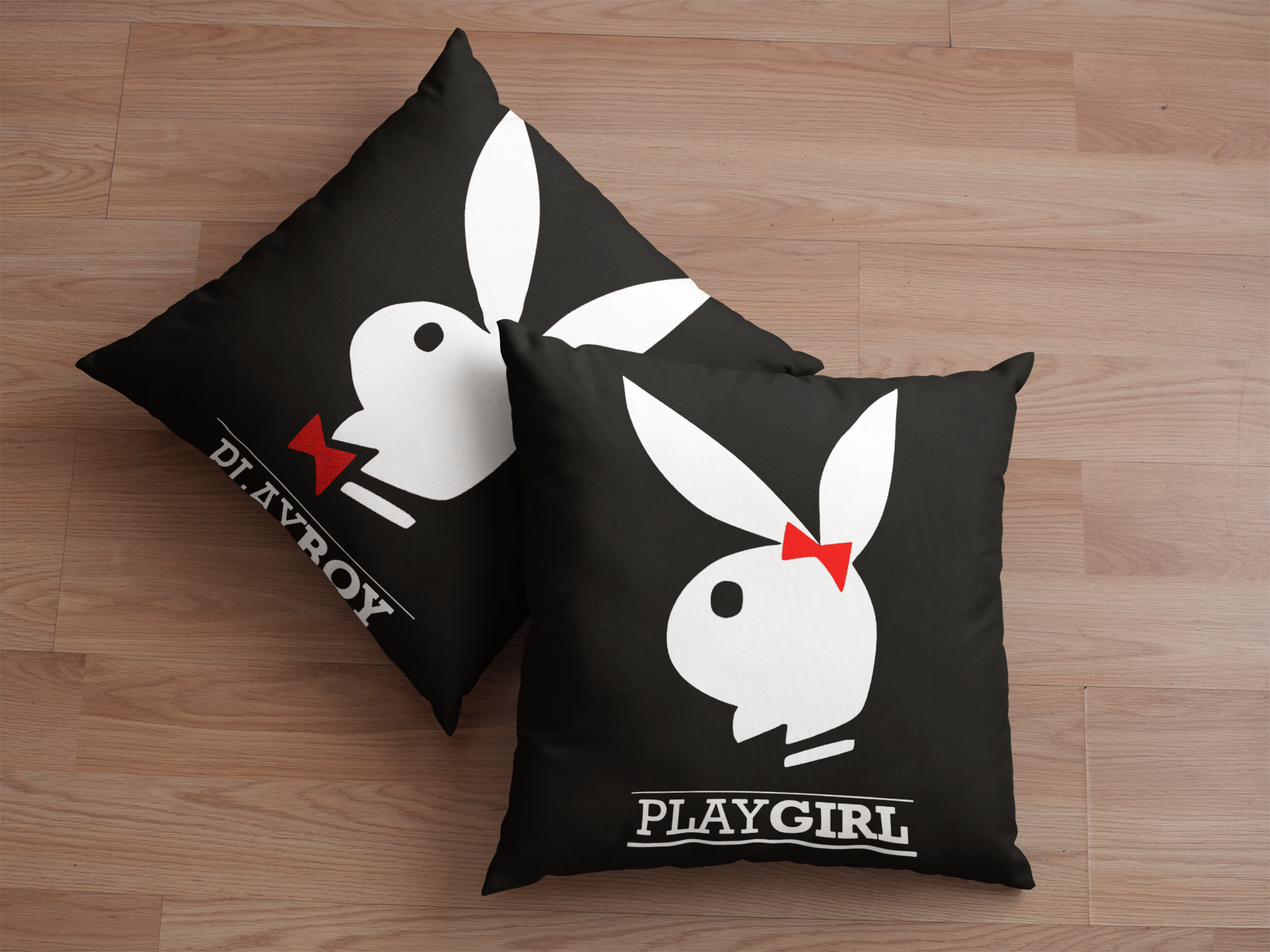 Cute Playboy & Playgirl Funny Couple Cushion Case / Pillow Cases